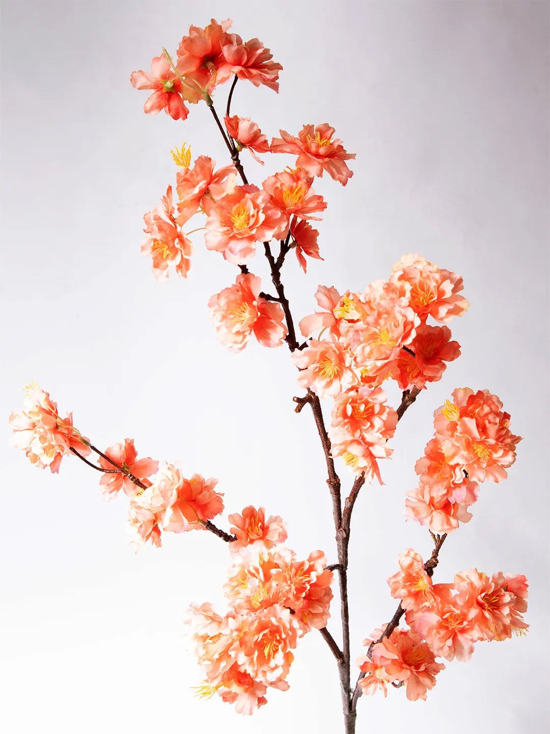 Zijden bloem Cherry Blossom in koraalkleur van 120 cm