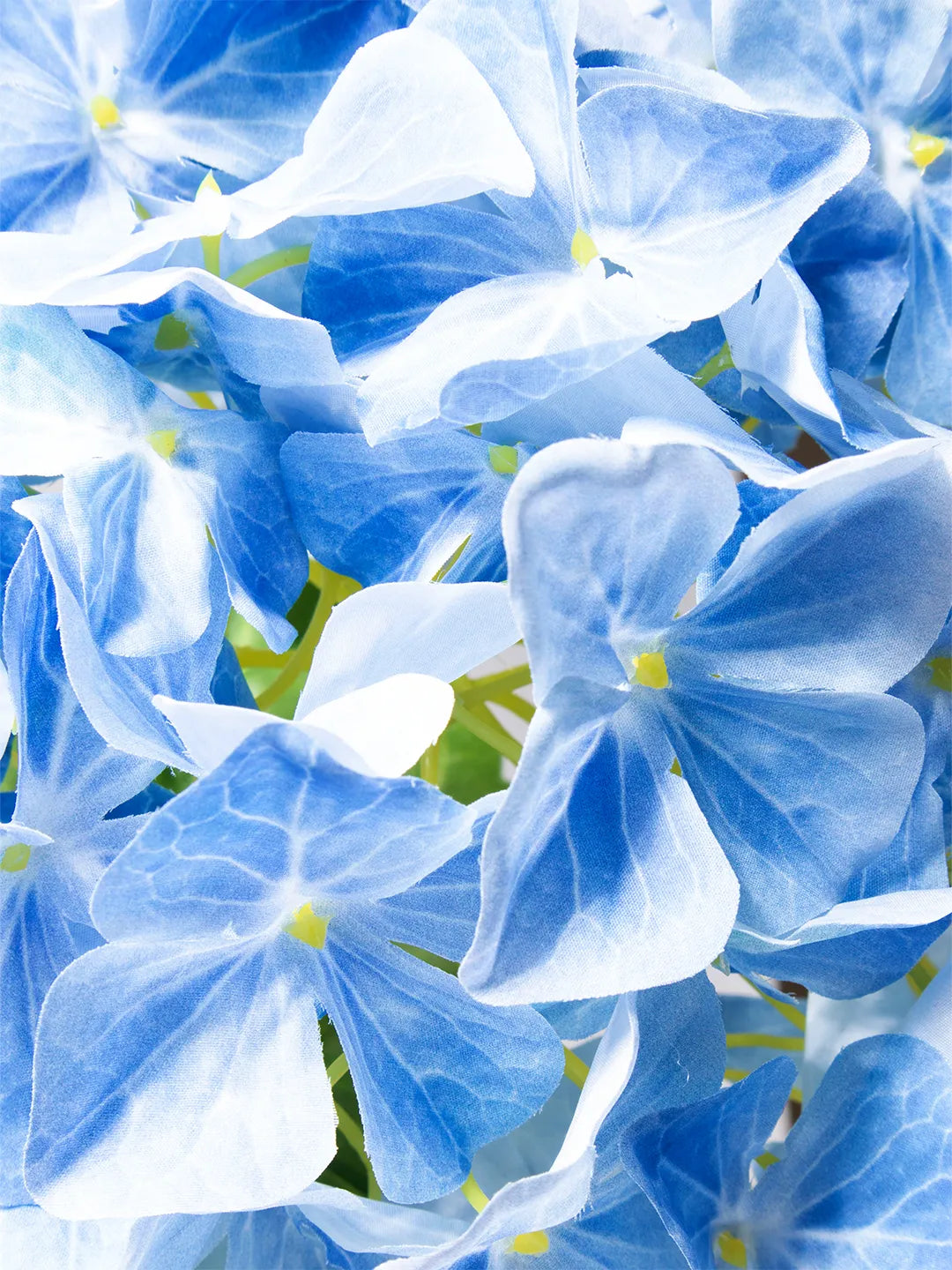Detail van blauwe zijden hortensia XL – 90 cm